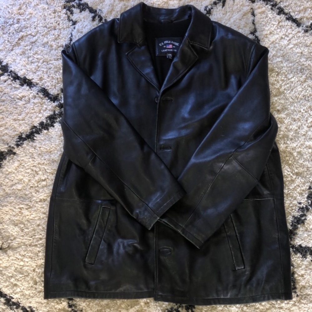 US Polo Assoc. Genuine Leather Jacket Sz Mens XXL